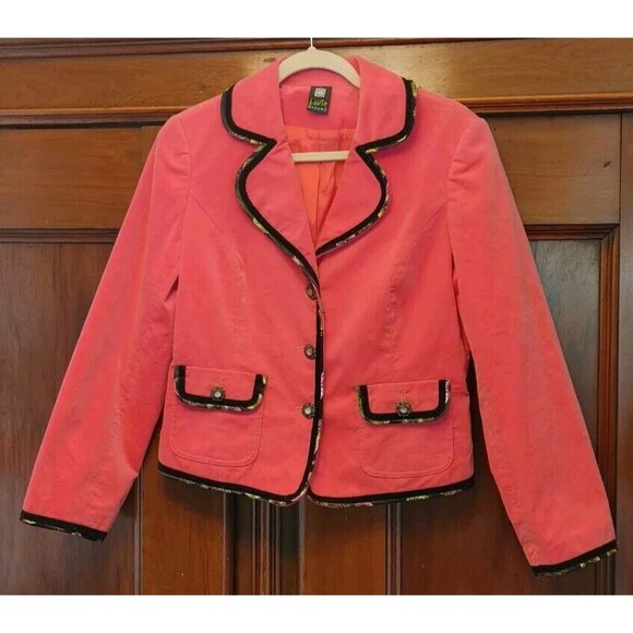 LA VIE BOHEME Fitted Velvet Jacket Small Jeweled Buttons READ/MEASUREMENTS VGC - Picture 7 of 7